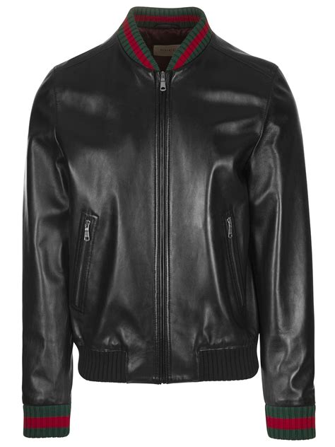 gucci black leather coat|gucci donald leather jacket.